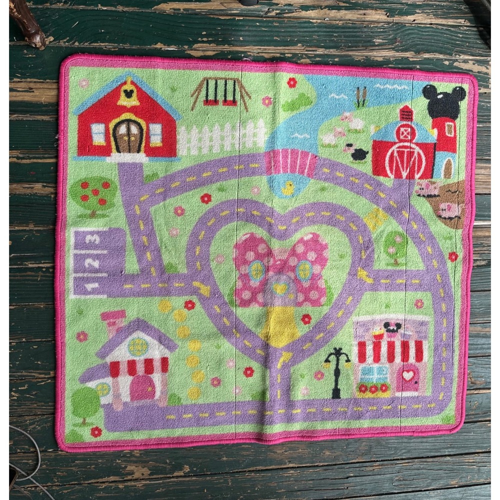 Disney Minnie Mouse Bow-Tique Play Rug Activity Mat Pink Purple 40x35 A44466